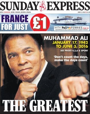 Ali - Sunday Express front