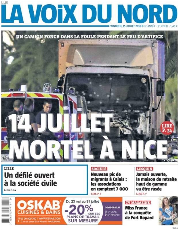 France lorry terror attack - La Voix du Nord