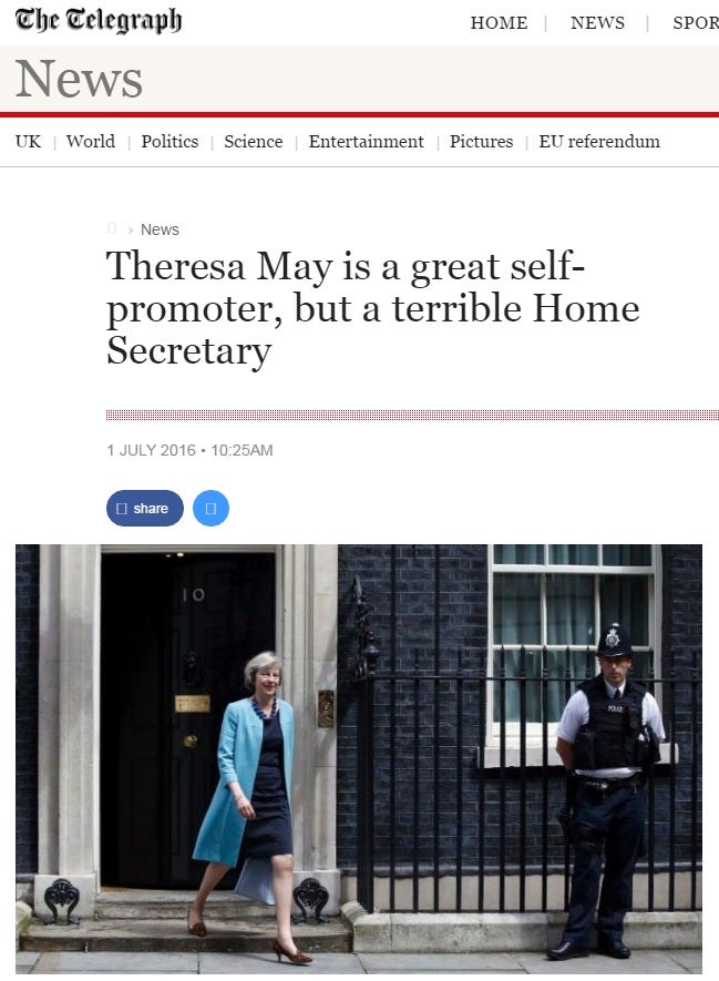 Theresa May Telegraph story CROPPED