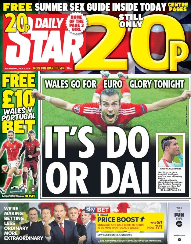 Wales - Daily Star front