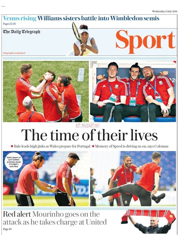 Wales - Telegraph sport pages