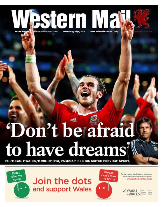 Wales - Western Mail front