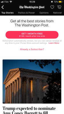 Apple News pros and cons: Washington Post
