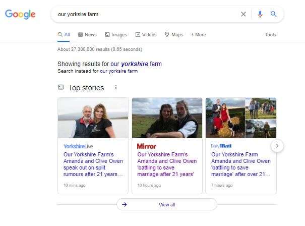 google search rankings